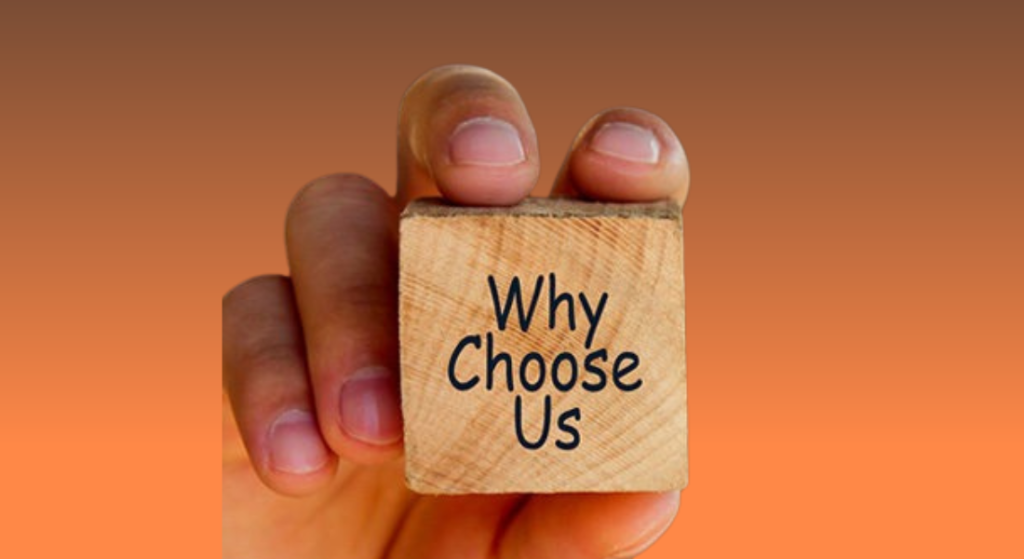 Why choose us section illustration for digital design services, showing trust, quality, and professional brand value.